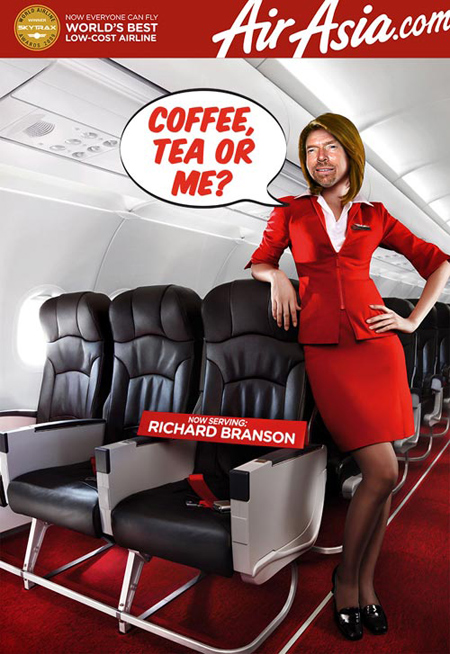 Richard Branson, future hôtesse de l'air chez Air Asia ?